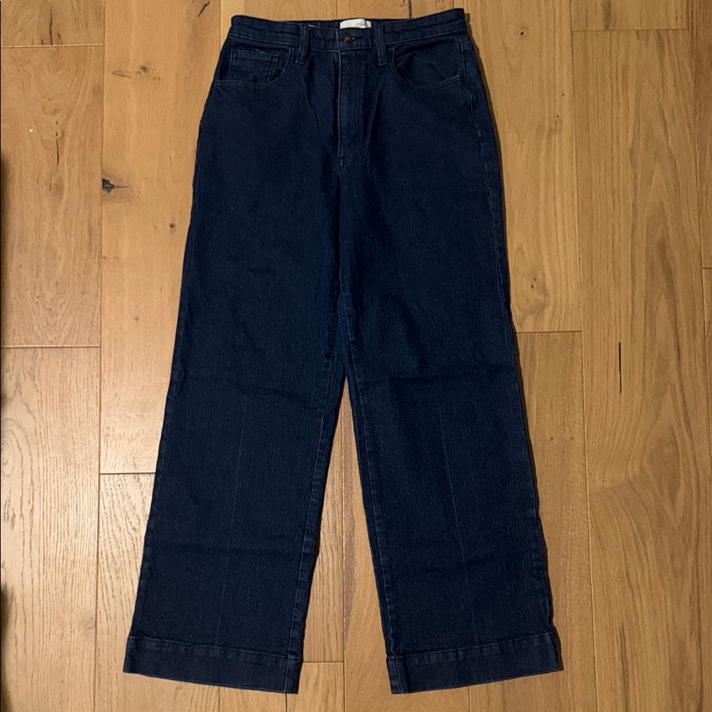 Universal Thread Women's High Rise Wide Leg Dark Blue Jeans